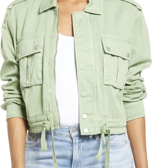 NWT Blank NYC Cropped Jacket in Light Mint Green - Picture 5 of 5